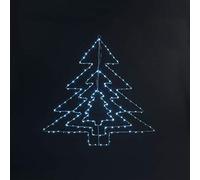 Garden Store Direct Triple Christmas Tree LED Silhouette - 64cm High, Multi-Function with Ice White LED's