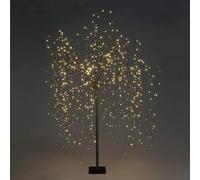 Garden Store Direct Weeping Willow 1.8m (6ft) or 2.4m (8ft) with Metal Base. Christmas Garden Ornament Indoor or Outdoor Decoration (Warm White, 1.8m (6ft))