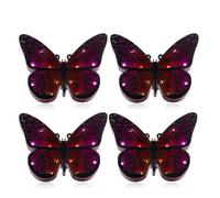 Garden Stories Set of 4 Solar Butterfly Ground Stake Lights ORANGE