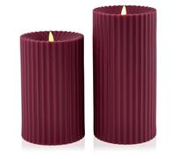 Garden Stories Studio 70 Set of 2 Fluted Outdoor Wax Candles BERRY