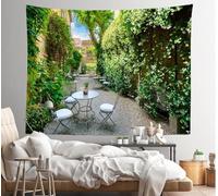 Garden Street Tapestry Wall Hanging Landscape Extra Large Tapestry Fabric Wall Hangings Art 3D Print Tapestries for Bedroom Living Room Home Decor 230x230 cm a-8852