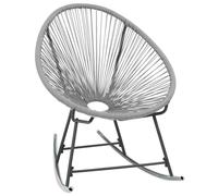 Garden String Moon Rocking Chair Poly Rattan Grey Patio Furniture Seat vidaXL