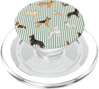 Garden Stripe Dog Mom Illustrated Breed Pattern PopSockets PopGrip for MagSafe