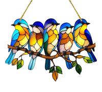 Garden sun catcher Birds Ornaments, 2D Acrylic Feather SunCatchers For Window Decoration Window Suncatchers Hanging Ornament For Outdoor Garden Home Window Fence Decorations
