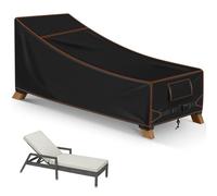 Garden Sun Lounger Covers Waterproof for Outdoor, 200 x 75 x 70/40cm, Black | Rattan sunlounger covers waterproof, UV fade protection sunbed covers for sun loungers, windproof, tear-resistant 420D
