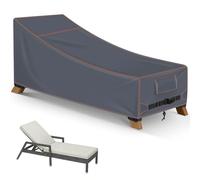Garden Sun Lounger Covers Waterproof for Outdoor, 210 x 80 x 80/40 cm, Grey | Rattan sunlounger covers waterproof, UV fade protection sunbed covers for sun loungers, windproof, tear-resistant 420D