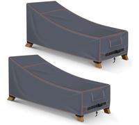 Garden Sun Lounger Covers Waterproof for Outdoor 2PCS, 200x75x70/40cm, Grey