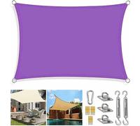 Garden Sun Sail Shade Sunscreen with Heavy Duty Fixing Kit Canopy Rectangular Square Sunscreen Awning for Terrace Patio Dooryard Sunshade Awning 2m 2.5m 3m 3.6m 4m 5m 6m 7m 8m Purple ( Size : 3x6M )