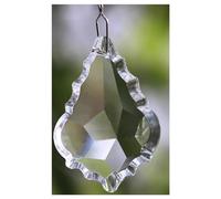 Garden Suncatchers 38mm/50mm/63mm/76mm Clear Maple Leaf Decorative Beads Crystal Hanging Drop Chandelier Prism Handmade Pendant Necklaces(76mm 10pcs)