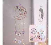 Garden Suncatchers,Crystal Moon Suncatcher,Crystal Rainbow Maker,Suncatchers,Crystal Wall hangings,Dream Catcher Pendant,Dreamcatcher,Garden Sun Catcher Hanging Decoration (Color Gray)