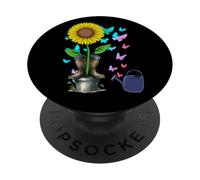 Garden Sunflower Flower Gardener Gardening Butterflies PopSockets Adhesive PopGrip