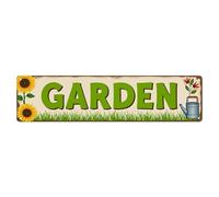 Garden Sunflower Watering Can Grass Tin Sign Vintage Metal Poster Retro Bar, Home, Man Cave, Kitchen, Laundry Room Wall Art Decor Gift 4x16 Inch
