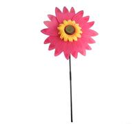 Garden Sunflower Windmill for Lawn Outdoor Patio Decoration with Wind-Responsive Action and PVC Soundness (Rose)