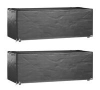 vidaXL Garden Furniture Covers 2 pcs 8 Eyelets 192x82x65 cm Rectangular, Black