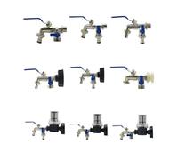 Garden Supplies 1/2'' Thread IBC Water Tank Connector 2-Way Garden Hose Irrigation Faucet Adapter S60 Replacement Fitting Ball Valve Nozzle(O)