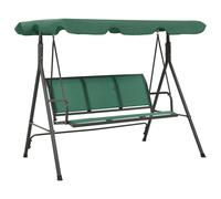 Garden Swing Bench Green 170cm Textilene Steel Frame Canopy Outdoor Comfortable