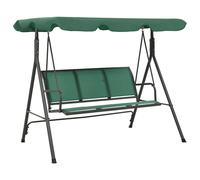 Garden Swing Bench Green 170cm Textilene Steel Frame Canopy Outdoor Comfortable