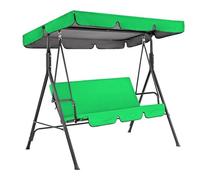 Garden Swing Canopy Replacement Ruffled Patio Hammock Cover UV Protection Swing Chair Roof for Outdoor Use Fits 249x185x18cm & 150x50x10cm Green Color