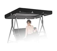 Garden Swing Canopy Replacement - Waterproof Oxford Cloth Cover for 2 & 3 Seater Hammocks Patio Outdoor Swing Chair Top Black 164x114x15cm Durable & UV Resistant