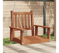 Garden Swing Chair Brown Solid Fir Wood with Galvanised Iron Chains 73.5x65x63cm