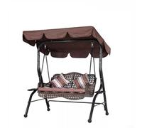 Garden Swing Chair Canopy Cover Waterproof Oxford Fabric Awning for Three Seat Swings, and Dirt Resistant (Coffee)