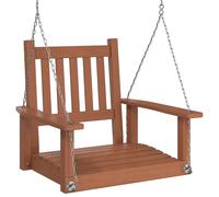 vidaXL Garden Swing Chair with Metal Chains Brown Solid Wood Fir