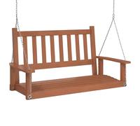Garden Swing Chair with Metal Chains Patio Hanging Chair Solid Wood Fir vidaXL