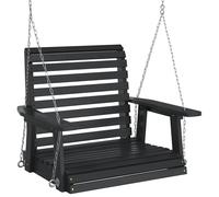 (black, 122.5 x 63 x 56 cm) vidaXL Garden Swing Chair with Metal Chains Patio Hanging Chair Solid Wood Fir