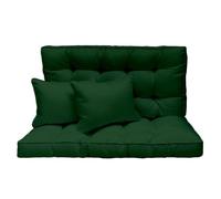 Garden Swing Pillow 120x50x10 cm - 2-Seater Set: Seat Cushion and Backrest for Hammock Canopy Pad - Outdoor Furniture Cushions for Garden Bench, Euro Pallet, Patio Lounger - Color: Green [133]