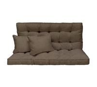 Garden Swing Pillow 150x50x10 cm - 3-Seater Set: Seat Cushion and Backrest for Hammock Canopy Pad - Outdoor Furniture Cushions for Garden Bench, Euro Pallet, Patio Lounger - Savana Dark [133]