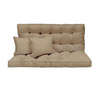 Garden Swing Pillow 150x50x10 cm - 3-Seater Set: Seat Cushion and Backrest for Hammock Canopy Pad - Outdoor Furniture Cushions for Garden Bench, Euro Pallet, Patio Lounger - Savana Light [133]