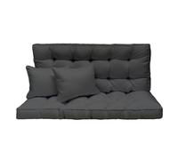 Garden Swing Pillow 150x50x10 cm - 3-Seater Set: Seat Cushion and Backrest for Hammock Canopy Pad - Outdoor Furniture Cushions for Garden Bench, Euro Pallet, Patio Lounger - Color: Graphite [133]