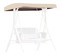 Garden Swing Seat Canopy Replacement, Swing Canopy Cover 3 Seater, Waterproof Swing Chair Top Cover Roof Sun Shade Sun Lounger for Outdoor, UV Resistent,Beige,191 * 120 * 18/23cm