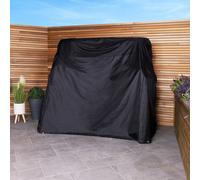 CHARLES BENTLEY Garden Swing Seat Cover, Waterproof, Tear Resistant, For Outside, Patio, Garden Table Cover, Windproof, Circular Table, Weatherproof, 1 Year Guarantee, UV Resist, Black (192x194x133cm)