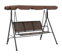 vidaXL Garden Swing Bench with Canopy Coffee