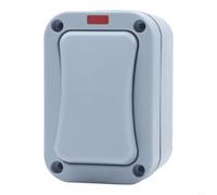 Garden Switch 1 Gang Outdoor Socket Cover IP66 Weatherproof Single Pole Wall Switch with LED Light(A)