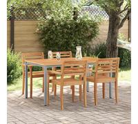 Garden Table 150x90x75 cm Solid Acacia Wood and Metal Berkfield Home Brown One Size