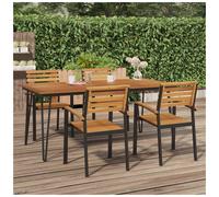 Garden table 180x90x75cm Solid Acacia Natural Hairpin Powder-Coated Metal Legs.