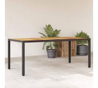 vidaXL Garden Table Beige 190x90x75 cm Poly Rattan Acacia Wood