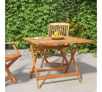Garden Table 90x90x75cm Solid Acacia Wood Natural Oil-Finish Foldable With Hole