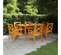Garden Table Acacia Wood Natural 160x90x75 cm Diagonal Legs Rounded Edge Outdoor