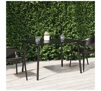 Garden Table Anthracite 110x80x71 cm Steel Slatted Outdoor Patio Dining ModernXL