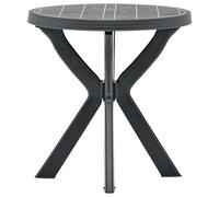 Garden Table Anthracite 70cm Ø x 72cm H Weatherproof Plastic Bistro Lightweight