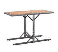 Garden Table Anthracite/Brown Poly Rattan Glass Top 110x53x72cm Weatherproof XL