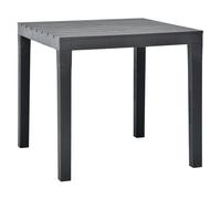 Garden Table Anthracite Plastic 78x78x72 cm Weatherproof Slatted Dining Outdoor