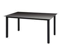 Garden Table Black 150x90x74 cm Aluminium and Glass Berkfield Home Black One Size