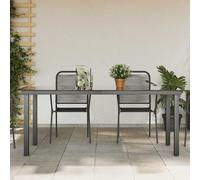 Garden Dining Table Glass Aluminium Black Outdoor Patio Multi Sizes vidaXL