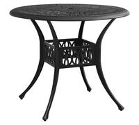 vidaXL Garden Table Black Cast Aluminium Outdoor Patio Dining Dinner Desk