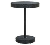 Garden Table Black PE Rattan Round 75.5cm Dia x 106cm H Steel Frame For Patio UK