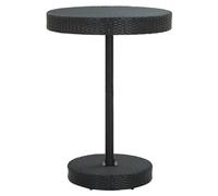 Garden Table Black PE Rattan Round 75.5cm Dia x 106cm H Steel Frame For Patio UK